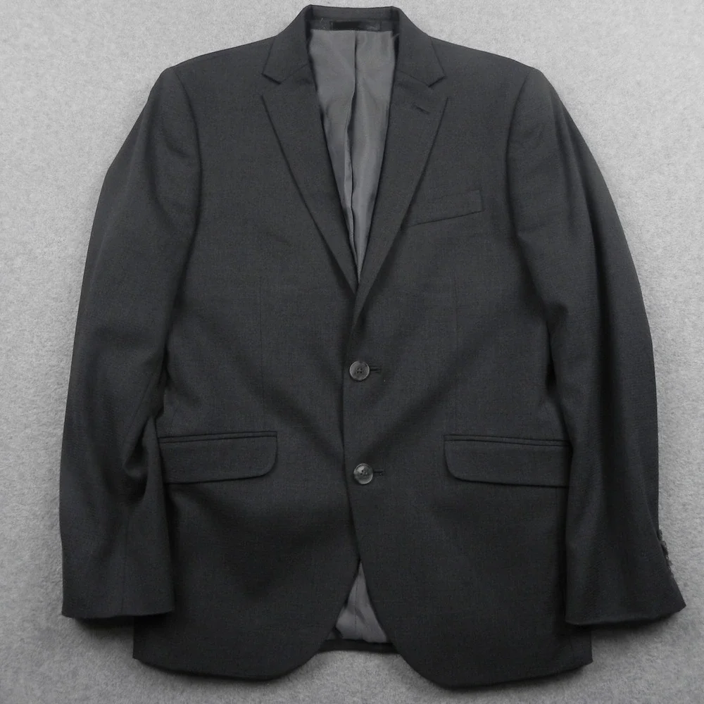 Reaction Kenneth Cole Suit Jacket Mens 36S Slim Fit Techni-Cole Gray Blazer Coat